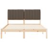vidaXL Bedframe met Gevoerd Hoofdgedeelte Taupe 135 x 190 cm