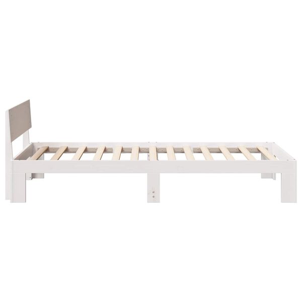 vidaXL Bedframe met hoofdeinde Wit 90 x 200 cm Massief grenenhout