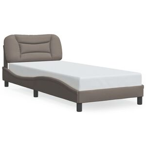 vidaXL Bedframe met LED zonder matras "Hvar" 80x200 cm stof taupe