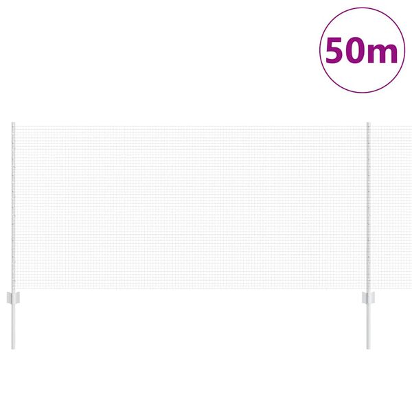 vidaXL Hek met Paal Zilver 1 x 50 m Staal