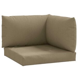 vidaXL Palletkussens 3 st stof gem&ecirc;leerd taupe