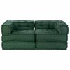 vidaXL Modulair bank 2 pcs Groen 140 x 70 x 56 cm Stof