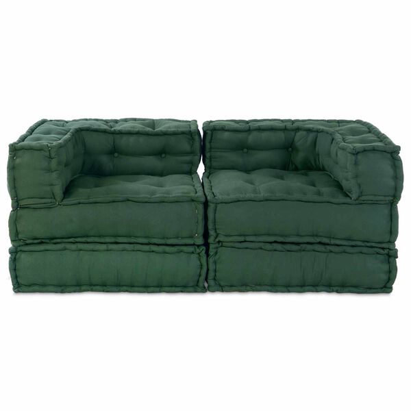 vidaXL Modulair bank 2 pcs Groen 140 x 70 x 56 cm Stof