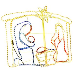 vidaXL Kerstdecoratie kerststal 240 LED's 116x41x87 cm