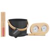 vidaXL Sauna Accessoire Set 4 st Zwart Aluminium en Massief Grenenhout