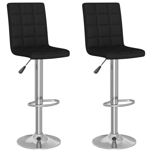 vidaXL Barkrukken 2 st stof zwart