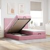 vidaXL Ottoman bed met matrassen en LED's 200x200cm fluweel roze
