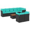 vidaXL 9-delige Loungeset met kussens poly rattan zwart