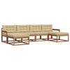vidaXL Buiten bankenset met kussen 6 pcs Natuurlijk en Beige