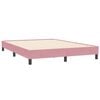 vidaXL Boxspring met matras fluweel roze 160x210 cm