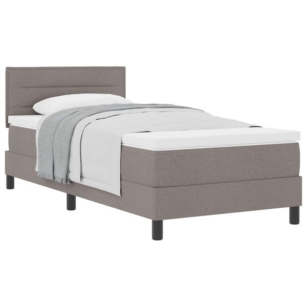 vidaXL Boxspringbed met matras met hoofdeinde Taupe 90 x 200 cm Stof