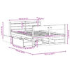 vidaXL Bedframe zonder matras massief grenenhout wasbruin 120x200 cm
