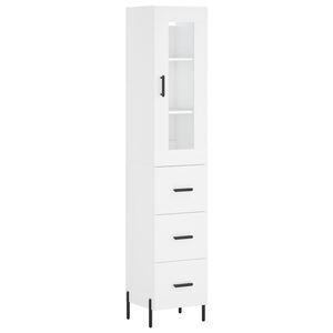 vidaXL Hoge kast 34,5x34x180 cm bewerkt hout wit