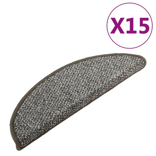 vidaXL Trapmatten 15 st 65x21x4 cm antracietkleurig