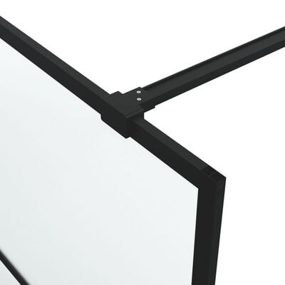 vidaXL Inloopdouchewand 90x195 cm mat ESG-glas zwart