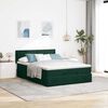 vidaXL Ottoman bed met matras en LED's 140x200cm fluweel donkergroen