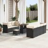 vidaXL Tuin Sofa Set 10 pcs Zwart poly rattan