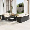 vidaXL Tuin Sofa Set met kussen 11 pcs Zwart en Cr&egrave;me poly rattan