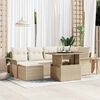 vidaXL Tuin Sofa Set met kussen 7 pcs Beige Poly riet
