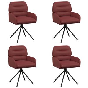 vidaXL Draai Eetstoelen 4 st Kunstleer Wijnrood 59 x 59,5 x 90 cm