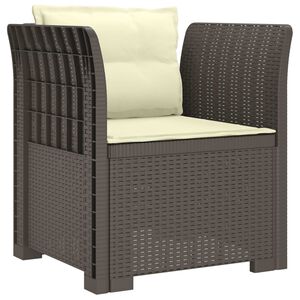 vidaXL E&eacute;npersoons Fauteuil met Kussens Rattan Look PP Lichtgrijs