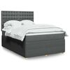 vidaXL Boxspring met matras stof donkergrijs 140x200 cm