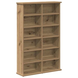 vidaXL CD Kast Artisanaal eiken 60 x 17 x 92 cm Bewerkt hout