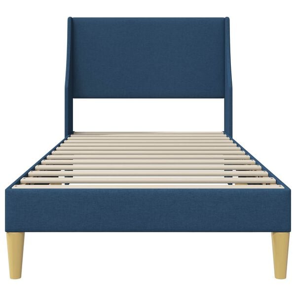 vidaXL Bedframe met hoofdeinde Blauw 90 x 200 cm Stof