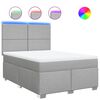 vidaXL Boxspring met matras stof lichtgrijs 140x200 cm
