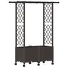 vidaXL Verhoogd Bed met Trellis en Dak Bruin 124,5 x 40 x 142 cm PP