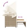 vidaXL Tuinbank 3-zits met luifel en voetenbanken poly rattan beige
