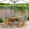 vidaXL 5-delige Tuinset poly rattan en massief hout grijs