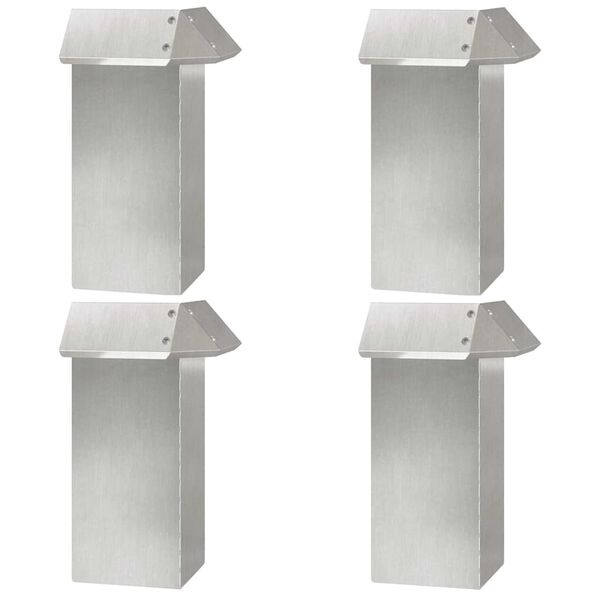 vidaXL Slakkenhekje 4 pcs Zilver 13,5 x 13,5 x 25 cm Roestvrij staal
