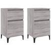 vidaXL Nachtkastjes 2 st 40x35x70 cm bewerkt hout grijs sonoma eiken