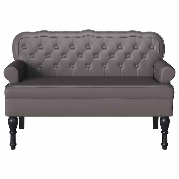 vidaXL Chesterfield Bank Grijs 119.5 x 64.5 x 75 cm Nep Leer