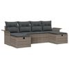 vidaXL Tuin Sofa Set 6 st Grijs 55 x 55 x 37 cm poly rattan