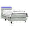 vidaXL Boxspring met matras en LED fluweel lichtgrijs 100x220 cm