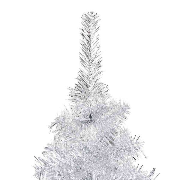 vidaXL Kunstkerstboom met verlichting en kerstballen 210 cm PET zilver