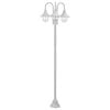 vidaXL Paalverlichting tuin E27 220 cm aluminium wit 3-delig