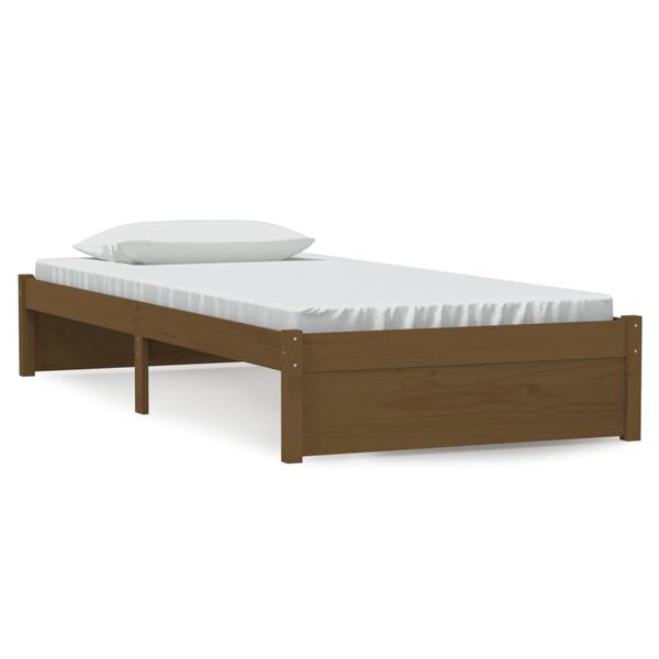 vidaXL Bedframe massief hout honingbruin 90x200 cm