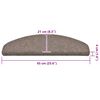 vidaXL Trapmatten Zelfklevend 30 stuks 65x21x4 cm Beige Halfrond Groot