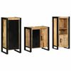 vidaXL Badkamermeubelset 3 pcs Bruin en zwart Massief Mango Hout