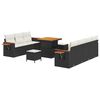 vidaXL Tuinbankenset 10 st Zwart poly rattan
