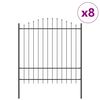vidaXL Tuinhek WOERDEN 8 st 170 x 215 cm Gepoedercoat staal Grijs