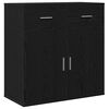 vidaXL Dressoir Zwart Eiken 78 x 38 x 80 cm Bewerkt hout