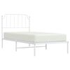 vidaXL Bedframe met hoofdbord metaal wit 90x190 cm