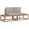 vidaXL Buiten bankenset 2 st Naturel Massief Acaciahout en Polyester