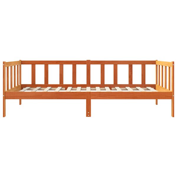 vidaXL Bedframe met hoofdeinde Wasbruin 90 x 190 cm Massief grenenhout