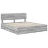 vidaXL Bedframe met lade Grijze Sonoma 180 x 200 cm Geconstrueerd hout