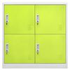 vidaXL Lockerkasten 5 st 90x45x92,5 cm staal lichtgrijs en groen